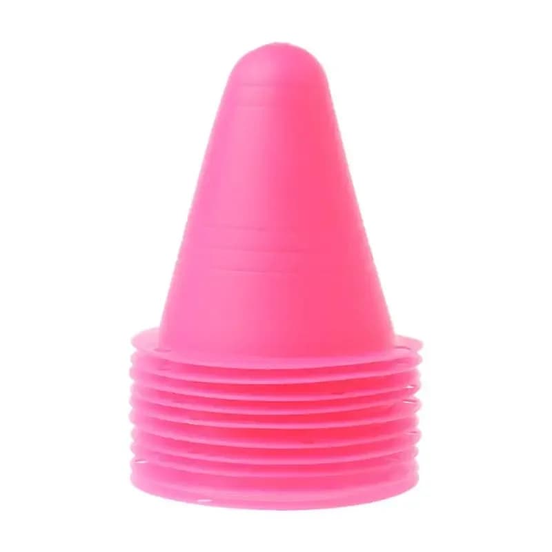 Coni per agilità antiscivolo da 10 pezzi - Marcatori per allenamento in PE per calcio/pattini/basket, attrezzatura per ostacoli portatile (5 colori)
