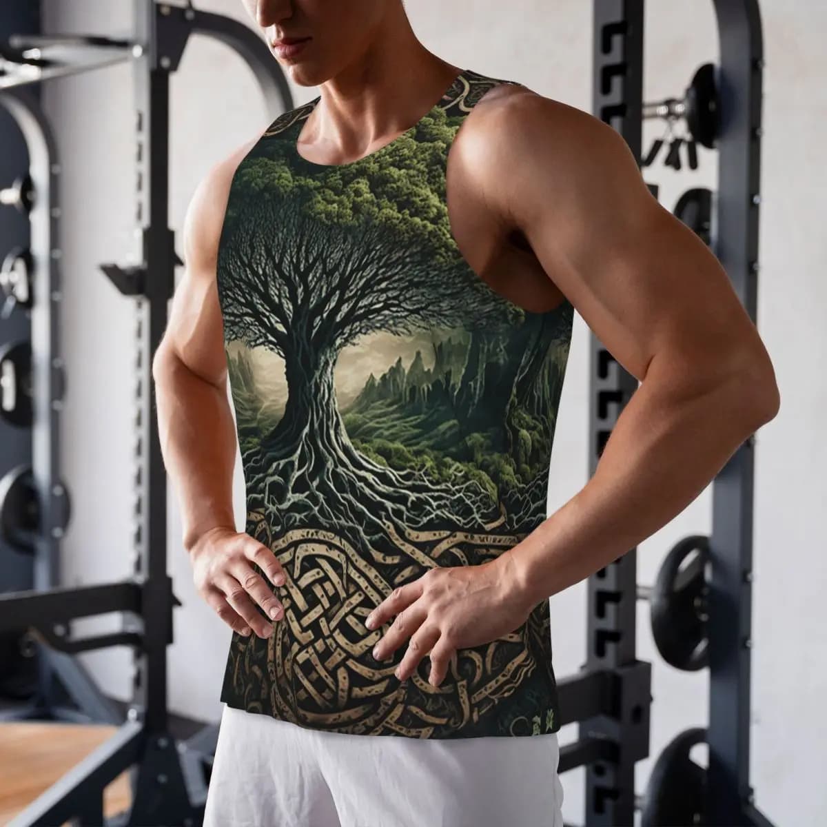 Yggdrasil Tree Of Life Celtic 7 Canotta da palestra ad asciugatura rapida Camicia senza maniche muscolare Gilet traspirante per bodybuilding