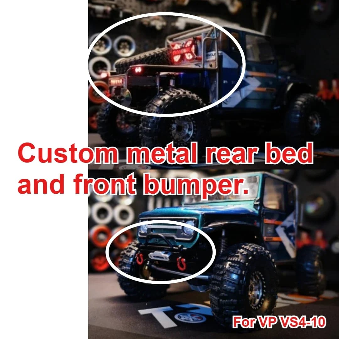 1/10 RC Off Road Crawler Metal Rear Bed Decor Radiator Light Kit For VP VS4-10 Custom Model Number Decor Styling Upgrade Parts