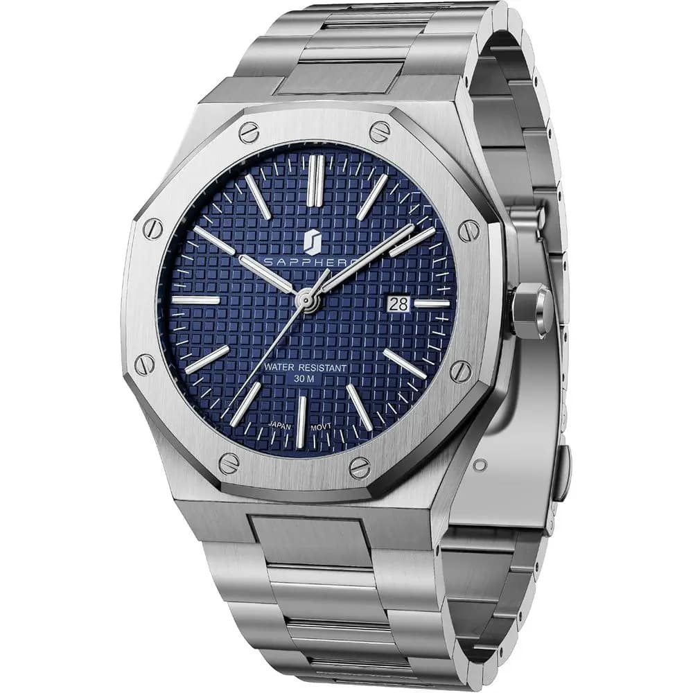 Orologio al Quarzo in Acciaio Inossidabile per Uomo - Resistente all'Acqua 30M, con Data e Design Elegante per il Business