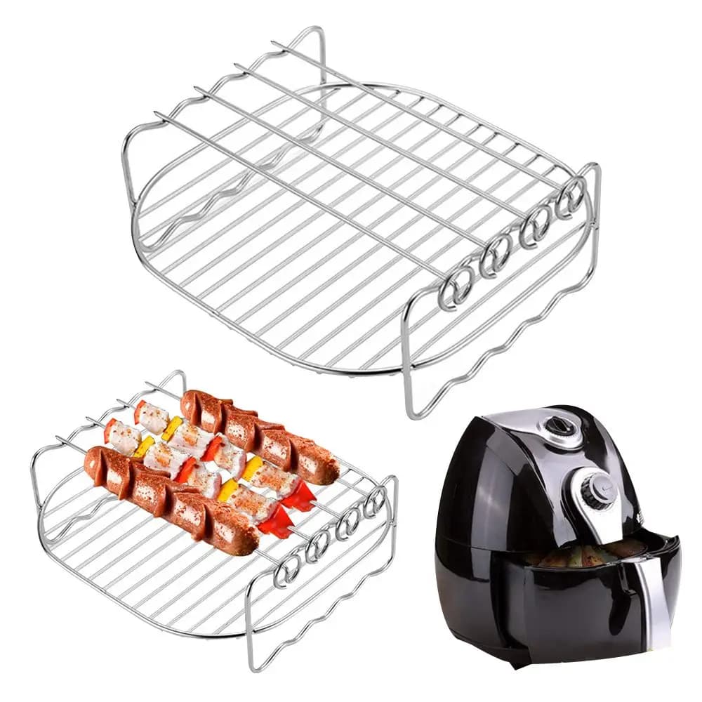 Stainless Steel Double Layer Oven, Air Frying Grid, Barbecue Grill