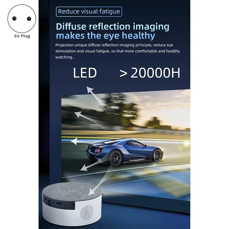 Proiettore portatile Wi-Fi intelligente T50 con mini videoproiettore con visualizzazione dello stesso schermo Spina UE-A86Z