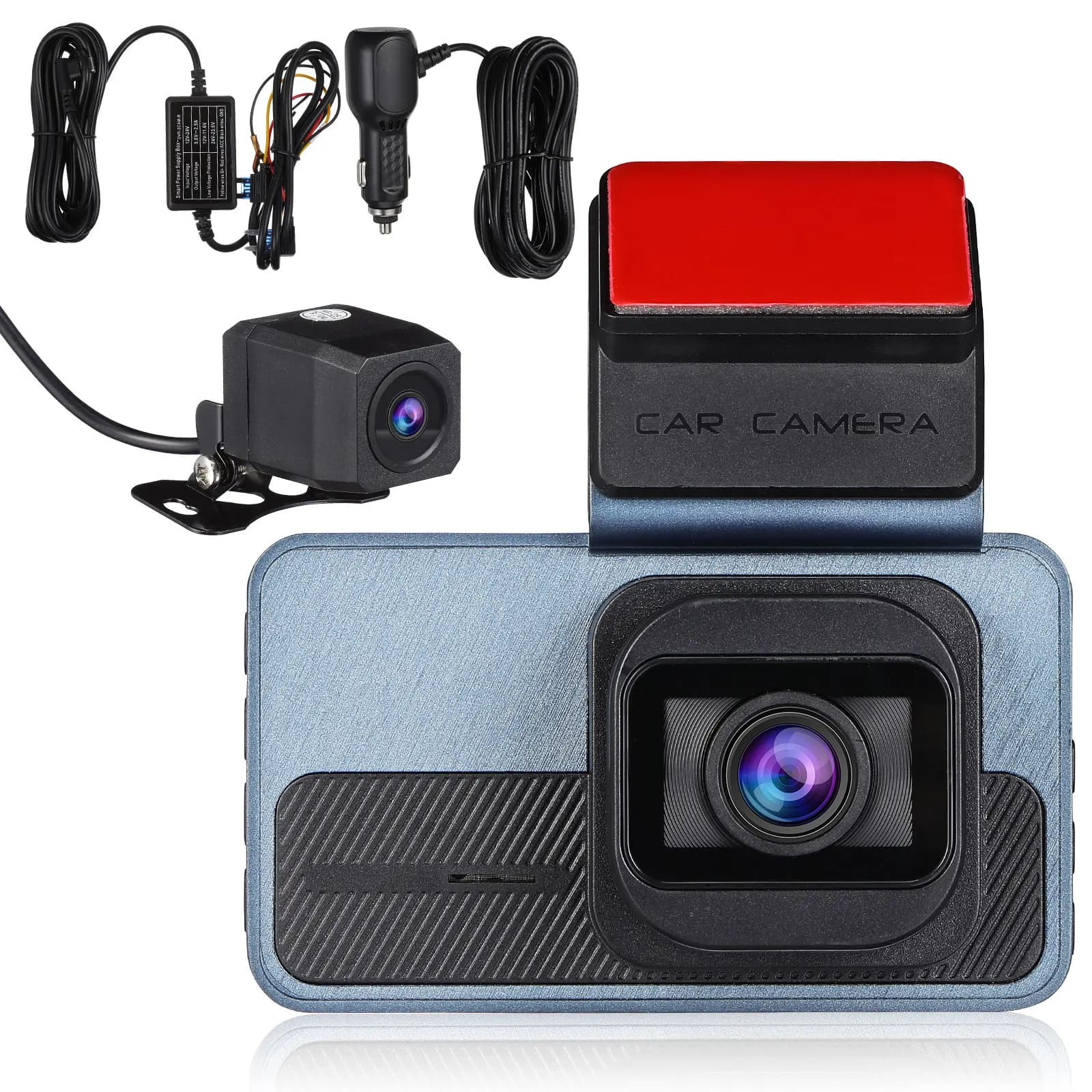 Dash Cam con Doppia Lente 4K Anteriore e 2.5K Posteriore, WiFi, GPS, Registrazione, Monitoraggio Parcheggio 24H, Avviso di Collisione, Telecamera per Veicoli
