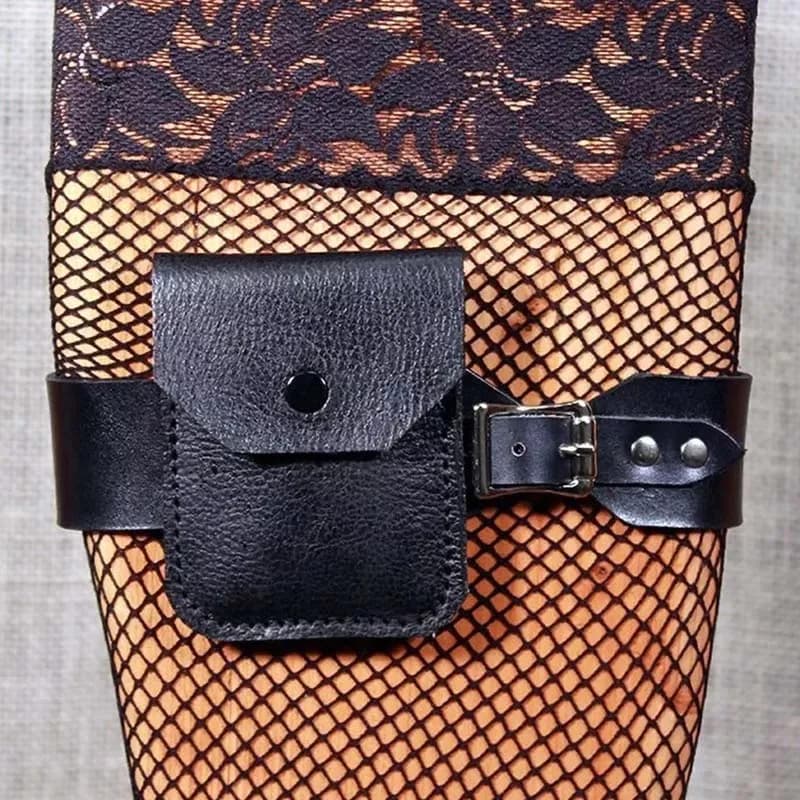 Borsa da donna con cintura a goccia vichinga medievale Steampunk Portafoglio in pelle PU Accessorio gotico Porta carte di credito Tasca Cosplay SCA