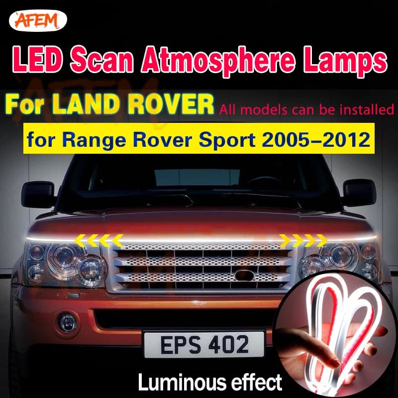 Car Atmosphere Light Strip Start Scan Universal LED Hood Light For Land Rover Range Rover Sport 2005-2012 Daytime Running Light
