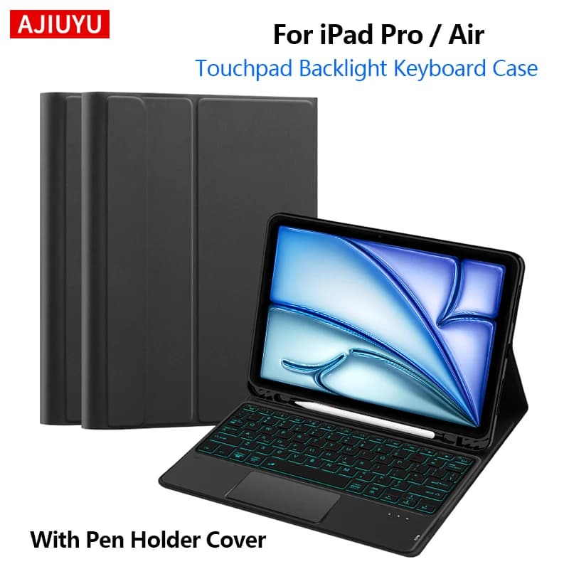 Custodia con tastiera per iPad Pro 11 1st 2nd 3rd 4th Air 4th 5th Air 11 pollici M2 M3 Touchpad retroilluminazione Smart Cover con portapenne