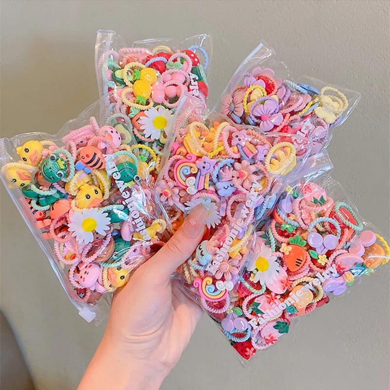 10/20 Pz/set Nuovo Simpatico Cartone Animato Fasce Per Ragazze Fasce Elastiche Per Capelli Accessori Per Capelli per I Bambini Scrunchies Copricapi Ornamenti Regalo