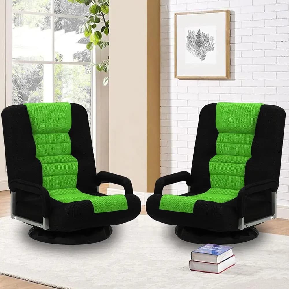 Sedia da Gaming Ergonomica Versatile con Braccioli, Supporto Lombare e Schienale Regolabile per Adulti, Verde