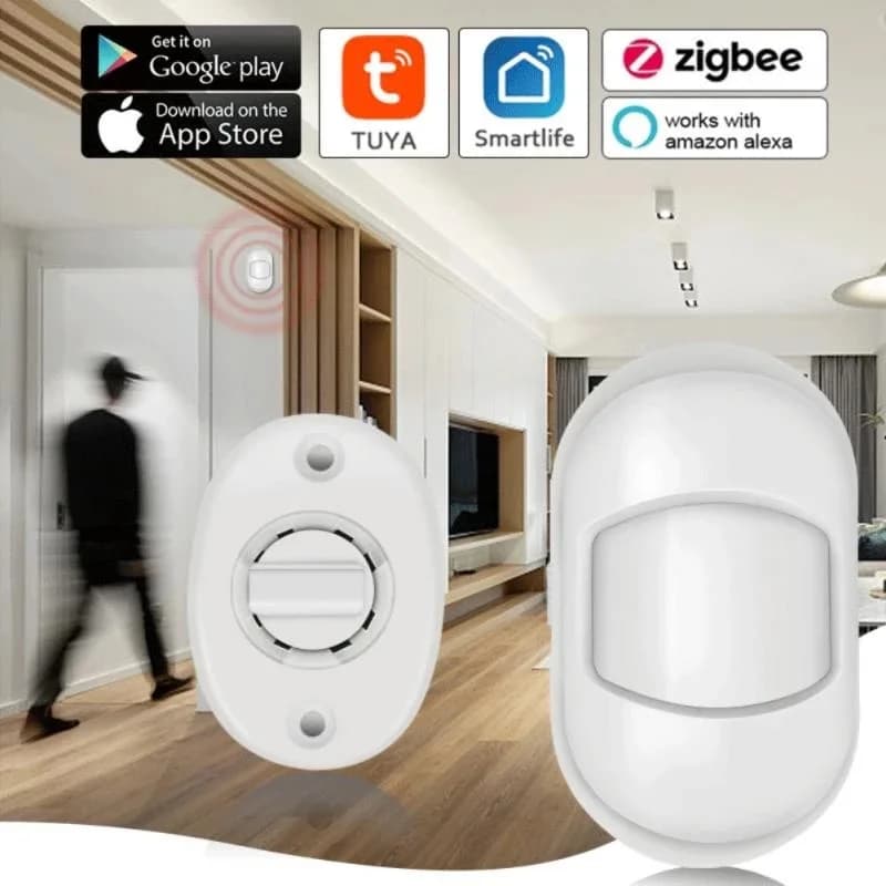 ZigBee 3.0 Tuya Smart Human Body Infrared PIR Sensor Mobile APP Remote Monitoring Rechargeable Battery Built-In Motion Detector
