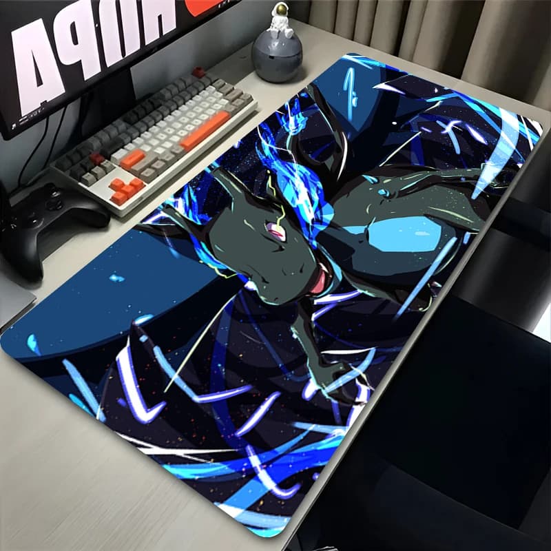 Anime Mouse Pad Accessori per computer Tappetino da scrivania P-pokemon Mega Charizard X Playmat Gaming Office Deskmat Mousepad Tappeto per PC di grandi dimensioni