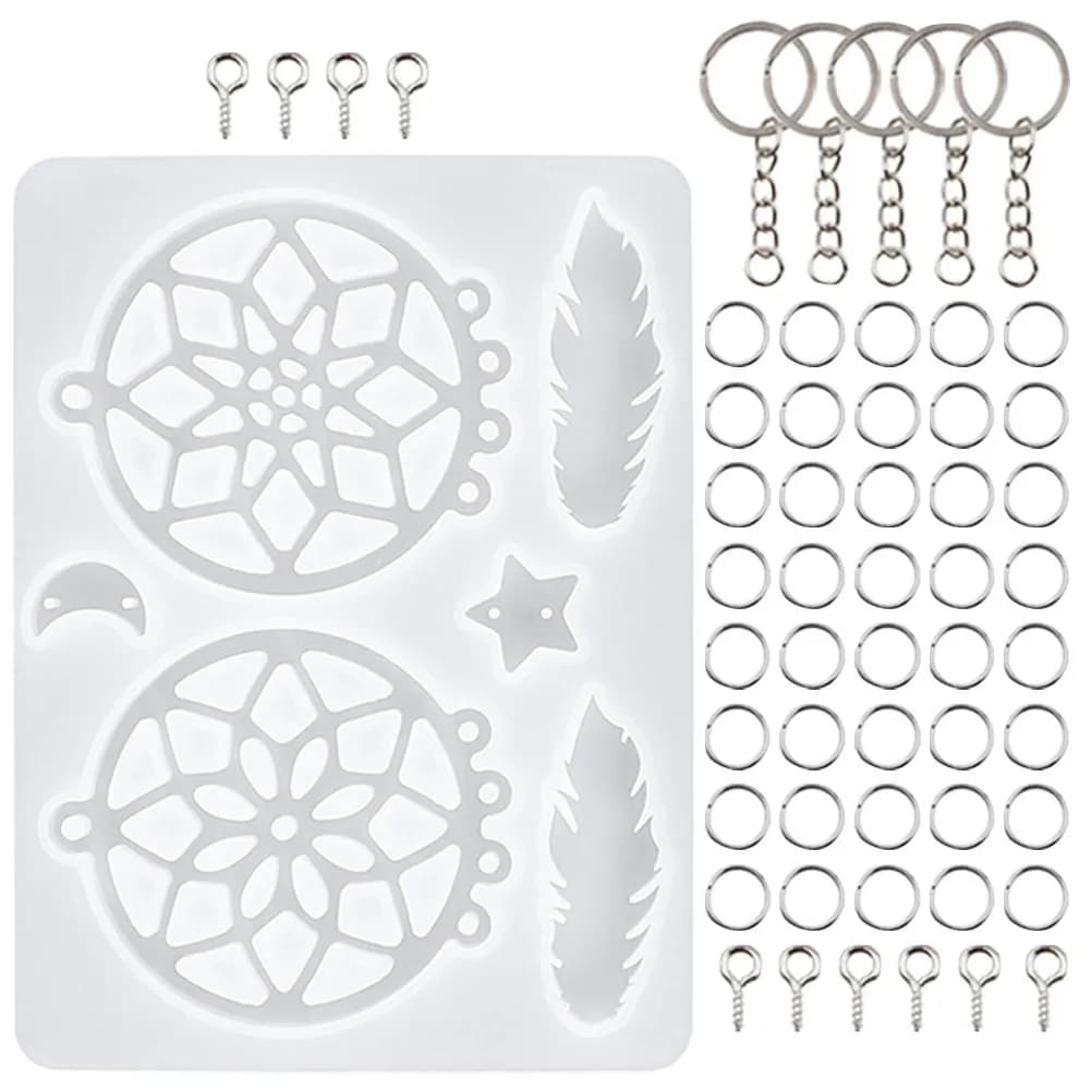 1Set Dream Catcher Mold Silicone Casting Tray for DIY Epoxy Resin Crafts Small Delicate Ornament Making Tool Creative Craft Kit