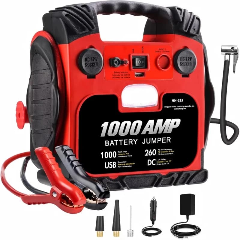 Kit di emergenza per auto 12V, avviatore di emergenza portatile con pompa ad aria, strumento di emergenza per auto, avviatore di emergenza.