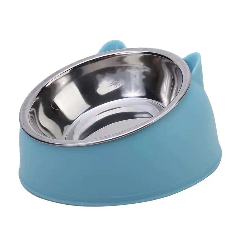 Ciotola per gatti Bella creativa inclinata Gattino Cucciolo Ciotole per alimenti Gatti in acciaio inossidabile Alimentatore per cani da compagnia Alimentatori per gatti