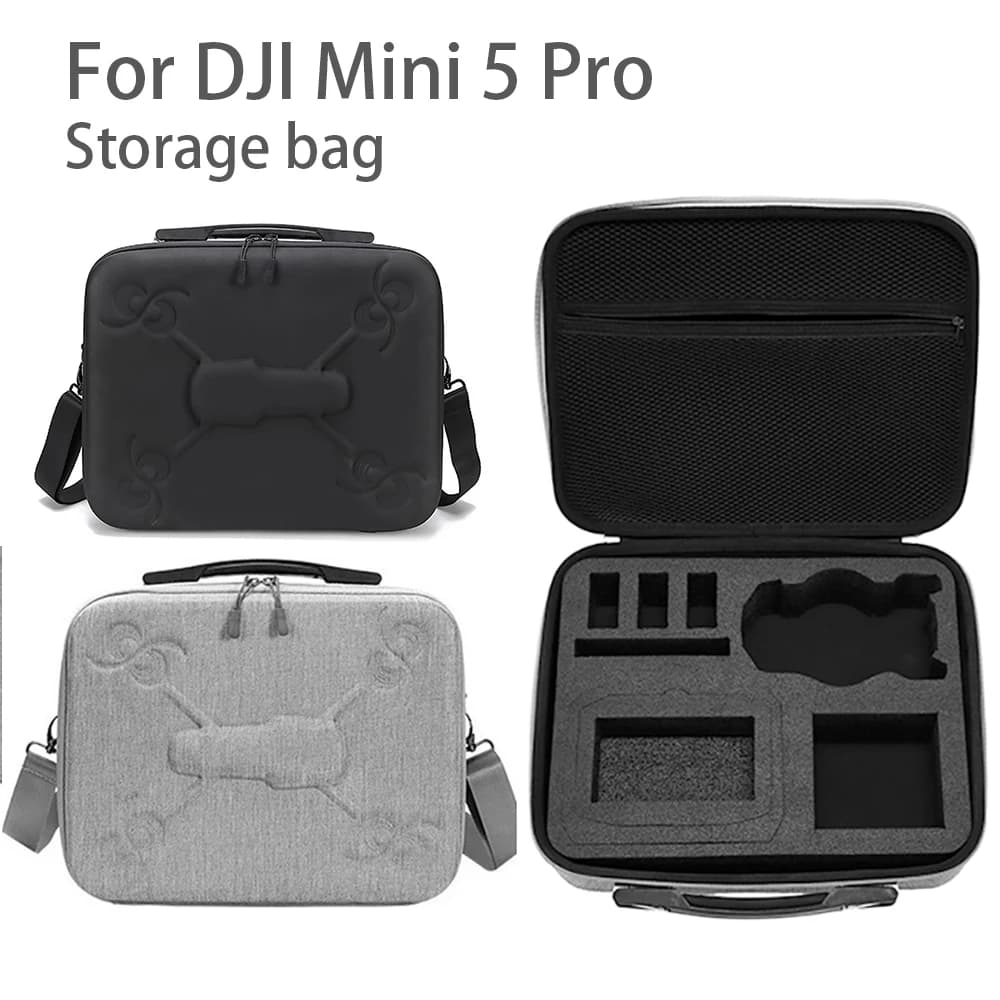 Per DJI Mini 5 Pro Borsa portaoggetti per accessori Borsa portaoggetti monospalla nera/grigia adatta per borsa a tracolla da viaggio DJI Mini 5 Pro