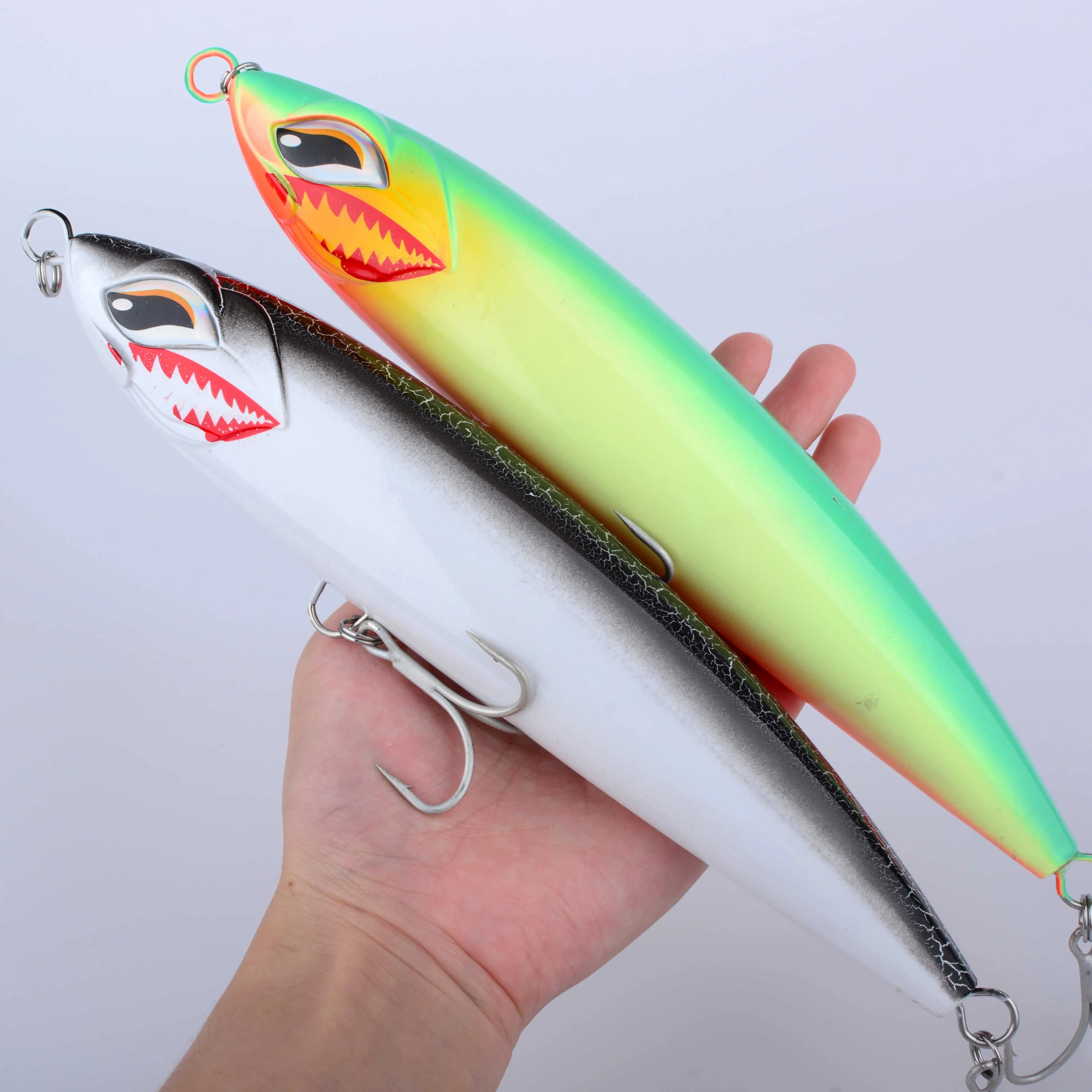 1 esca artificiale galleggiante a forma di matita per la pesca a traina, ideale per la cattura di pesci di grandi dimensioni.