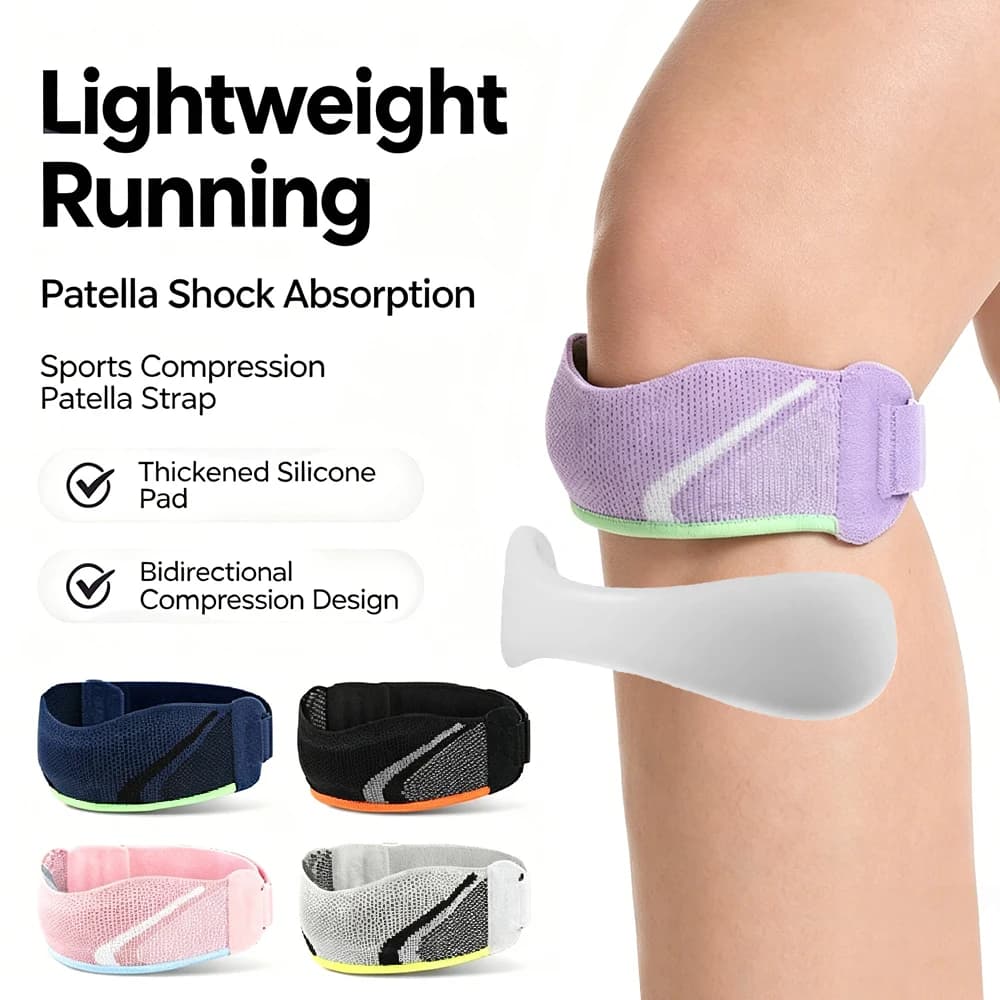 1/2Pcs Silicone Shock Absorbing Adjustable Knee Support Strap for Men Women Basketball, Badminton, Soccer, Volleyball, Jumpers