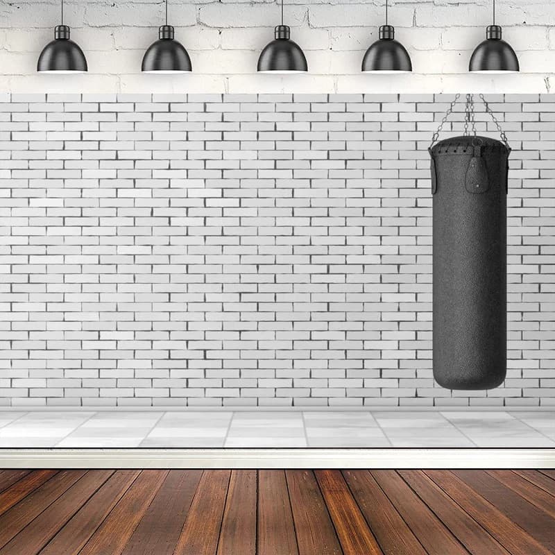 Photo background Gym Boxing Background Brick wall Black boxing bag for kids Birthday party Banner Fitness Room Photo Booth