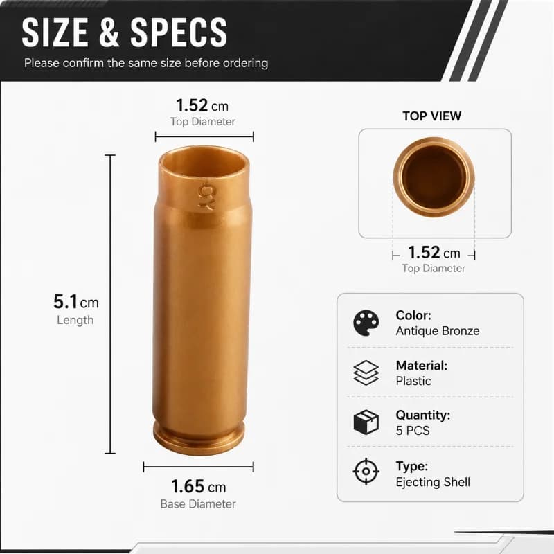 Gold Plastic Simulation Ejecting Shell Hobby Model Spare Parts Multi-size Storage Box