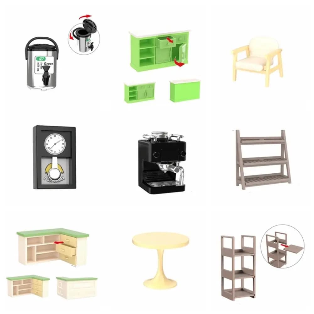Accessori per mobili in miniatura per casa delle bambole per la casa oggetti di scena per riprese modello realistico per caffettiera ornamenti per supermercati fai da te