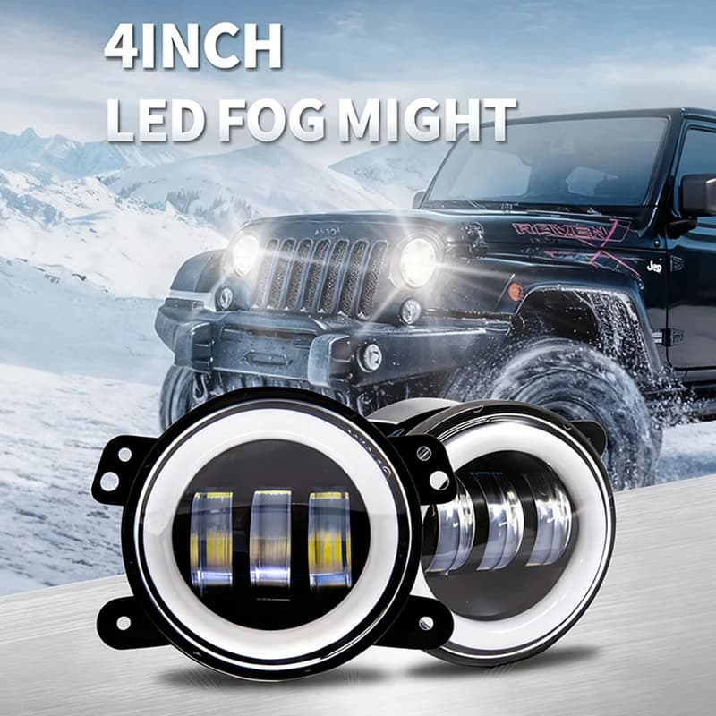 Auto LED 4 pollici paraurti anteriore fendinebbia per fuoristrada con/senza bianco giallo Halo Ring DRL Angel Eyes lampada 30W fendinebbia
