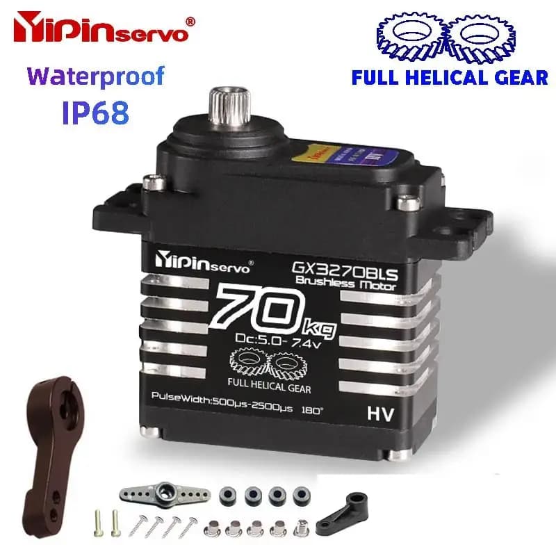 Impermeabile IP68 Servo grande coppia induzione magnetica 8.4v Brushless 70kg Servo acciaio ingranaggio elicoidale accessori per auto a distanza 1/8 1/10
