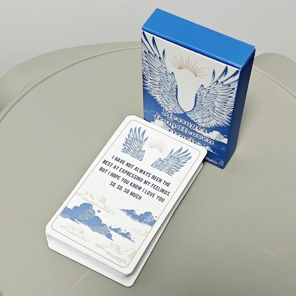 Messaggi From Heaven Oracle Cards - 54 pezzi di carte con guida dai tuoi cari incrociati per letture generali 10,3 * 6 cm