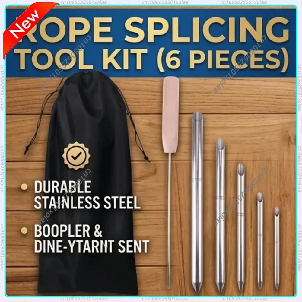 Set di 6 Aghi in Acciaio Inox per Intrecciare Corde, per Corde Nautiche, Paracord, Guinzagli per Cani, Strumenti per Lavori Manuali Fai-da-Te