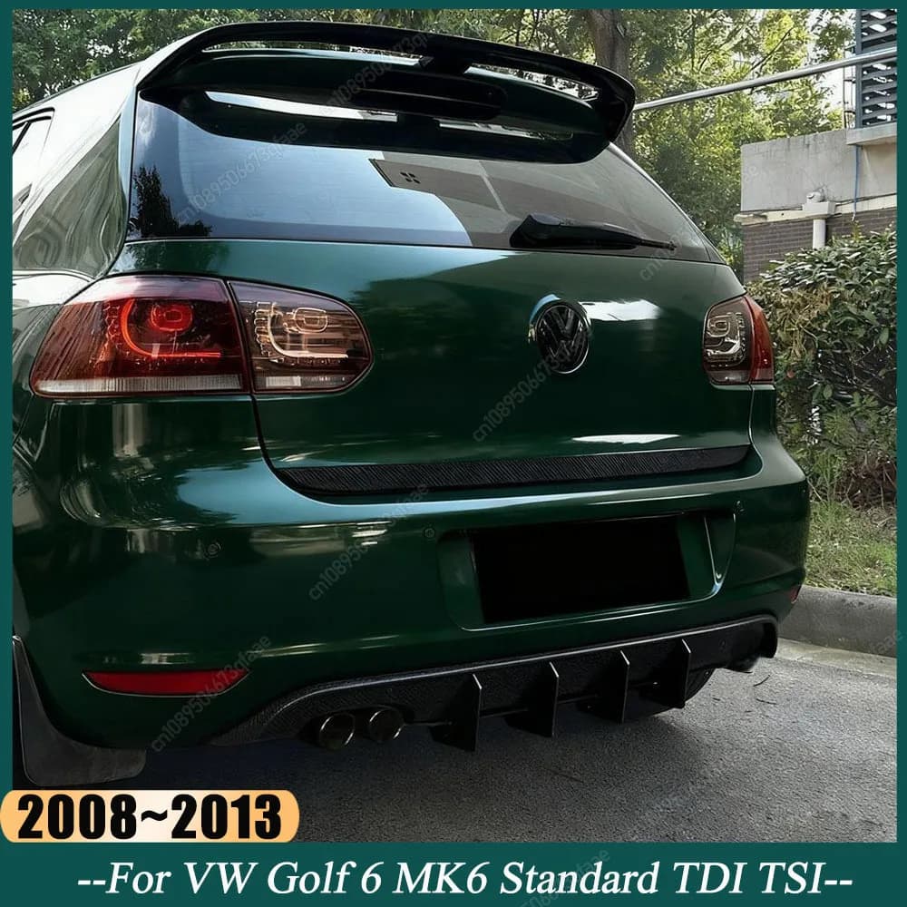 Rear Bumper Lip Diffuser Spoiler Splitter Protector Car Styling For VW Golf 6 MK6 Standard TDI TSI 2008-2013 Bodykits Tuning