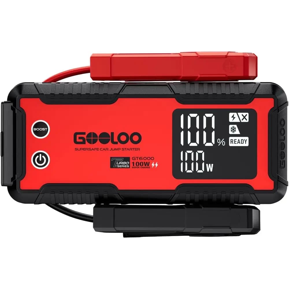 Avviatore di Emergenza per Auto 12V GT6000 con Caricatore da 100W, Adatto per Tutti i Motori a Benzina fino a 12L