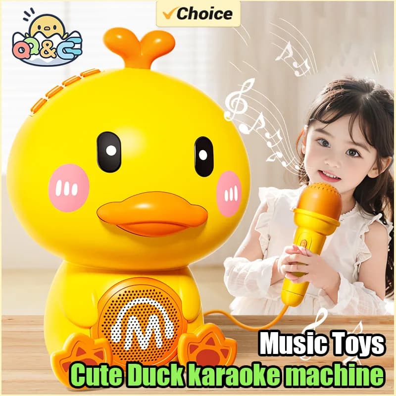 Simpatico anatra che canta microfoni sonori macchina per l'educazione precoce voce variabile narrazione con musica leggera giocattoli per regali per bambini