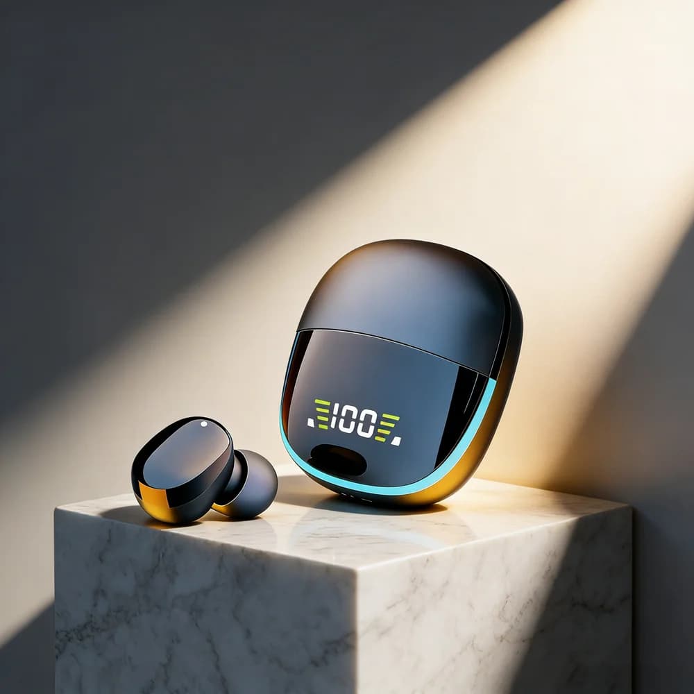Cuffie Bluetooth TWS con microfono, display LED, auricolari wireless, cuffie Bluetooth con cancellazione del rumore