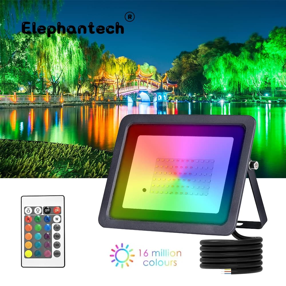 Proiettore LED RGB 20W 30W 50W 100W Luci LED RGB IP68 Faretto LED impermeabile 110V / 220V Proiettore natalizio per esterni