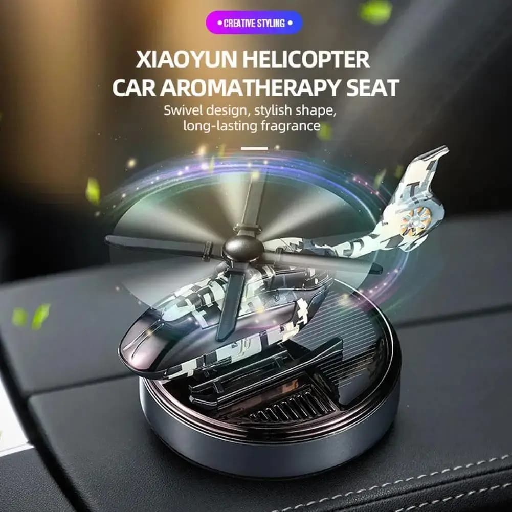 Solar Energy Auto Deodorant, Helicopter Shape Rotating Perfume Diffuser, Decorative Accessories for Interior Cars