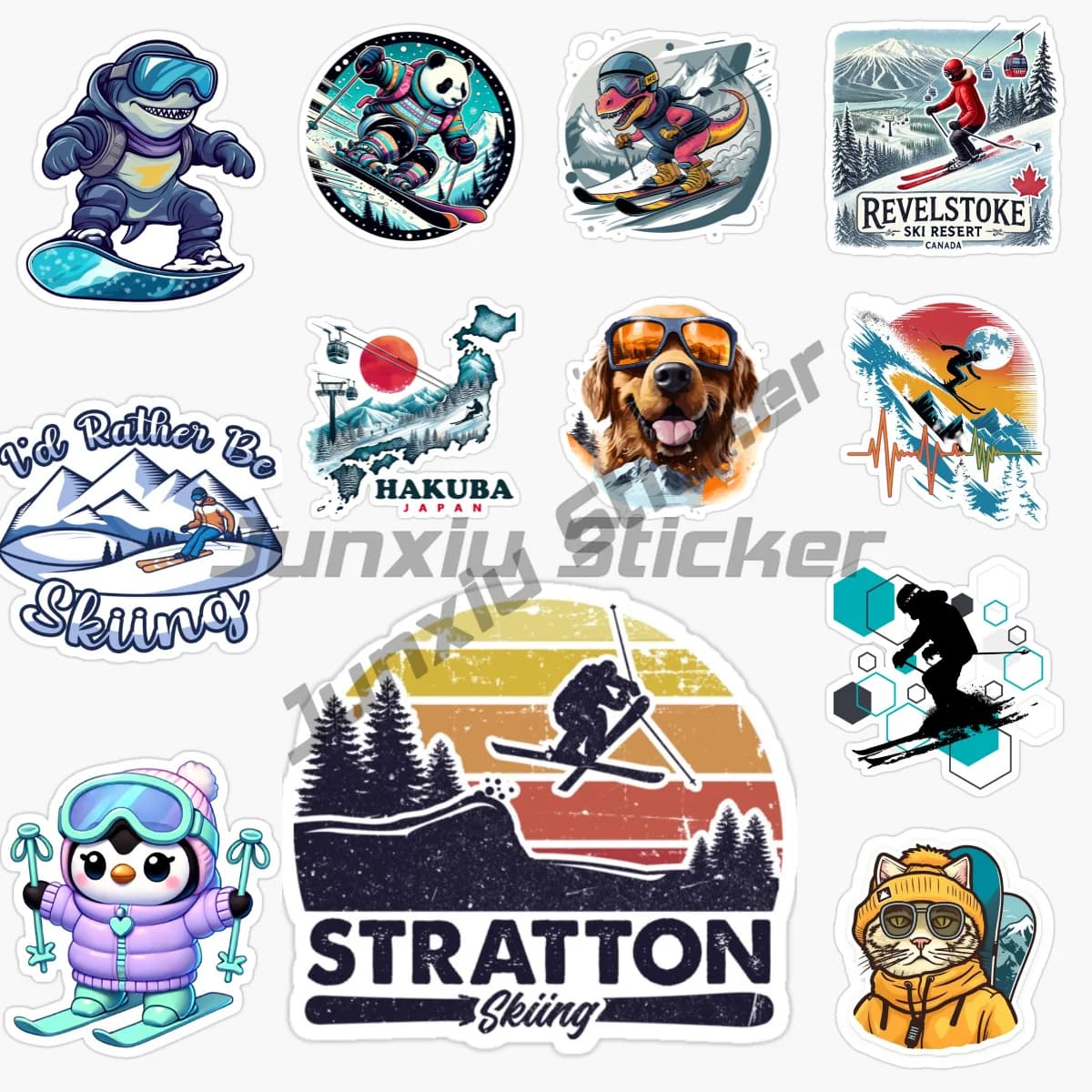 Sci Cartoon Anime Occhiali animali Adesivi per auto Vinile autoadesivo Accessori per auto Decalcomanie decorative