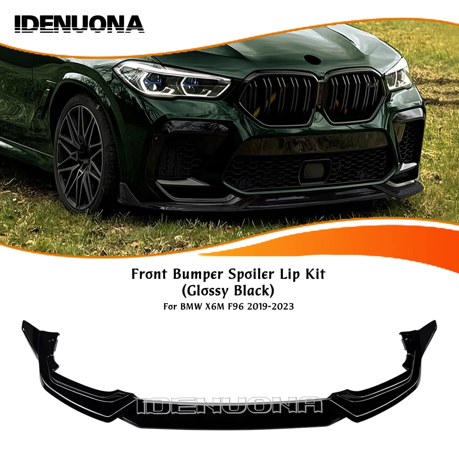 Paraurti anteriore Spoiler Labbro In Fibra di Carbonio Look/Gloss Nero Inferiore Diffusore Air Dam Splitter Lama di Protezione Per Il 2019-2023 BMW X6M F96