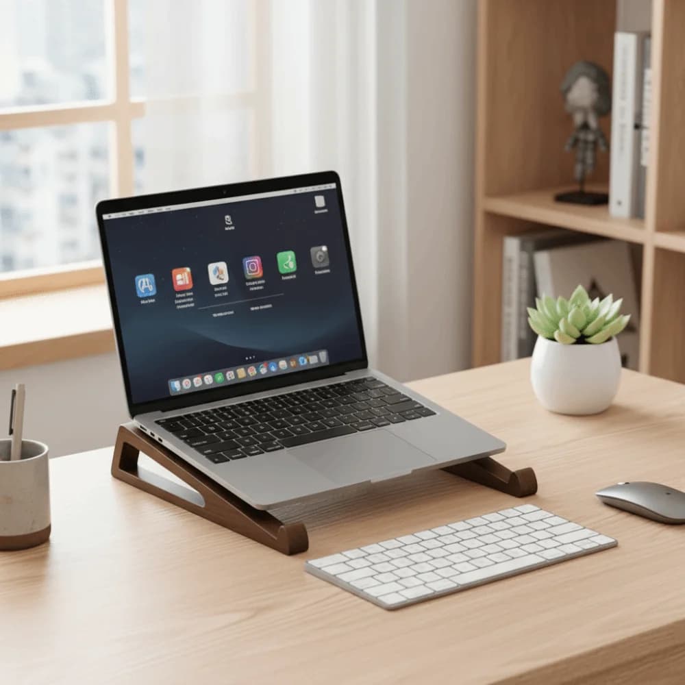 Supporto per laptop portatile dal design ergonomico 12 ° Supporto per laptop pieghevole con ventilazione e raffreddamento ad angolo regolabile, dimensioni compatte