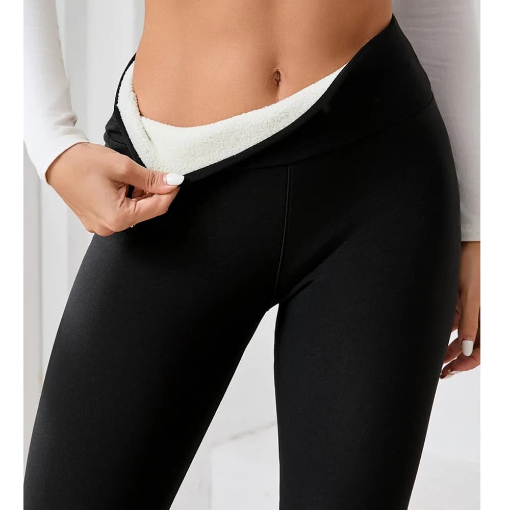 Leggings invernali super caldi Pantaloni termici a vita alta da donna Addensare collant elastici sottili Pantaloni elasticizzati all'aperto