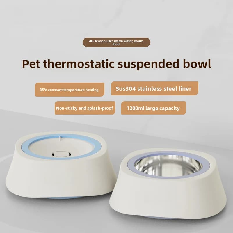 Pet Heating Bowl for Water/Food Cat Bowl Heating Noiseles Keep Warming Dog Water Bowls Winter Constant-temperature Pet Supplies