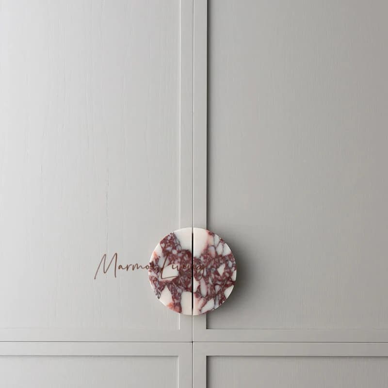 Decorazione domestica Francese Turco calacatta viola Maniglia in marmo naturale Cassetto Guardaroba Armadio Villa superiore Maniglia per porta grande