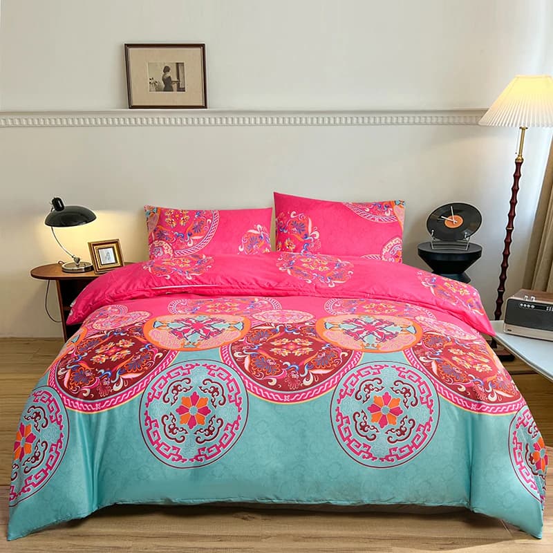 Set copripiumino stile Boho 3 pezzi con 2 federe, copripiumino per letto matrimoniale, queen, king, twin, double.
