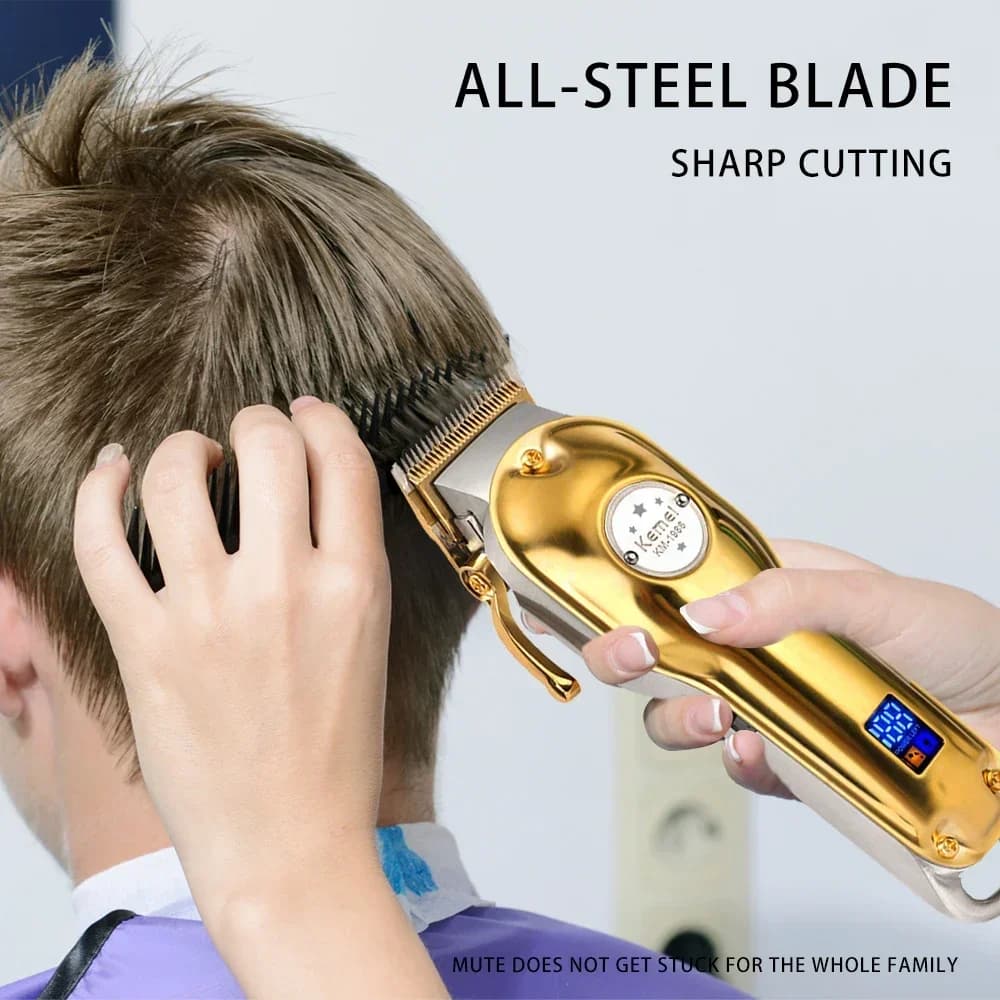 Tagliacapelli Kemei per Uomo, Trimmer Professionale, Rasoio Elettrico Ricaricabile, Macchina per Taglio Capelli KM-1986