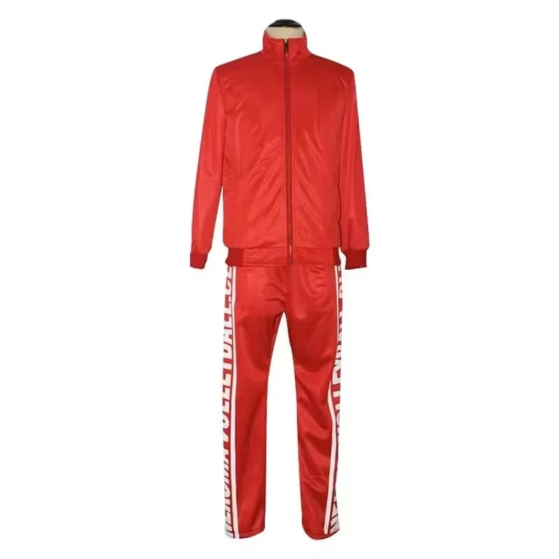 ☆ YunCos Anime Haikyuu Nekoma Uniforme Tetsurou Kuroo Kozume Kenma Costume Cosplay Maglia e Pantaloni da Pallavolo Abbigliamento Sportivo Rosso ☆