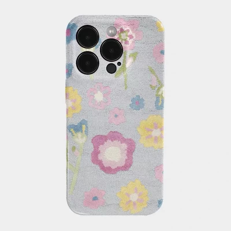 Colorful Flowers with Gray Background Phone Case for IPHONE 17 Air 16E 15 PROMAX 14 Plus 13 12 MINI 11 XR Acrylic Phone Cover