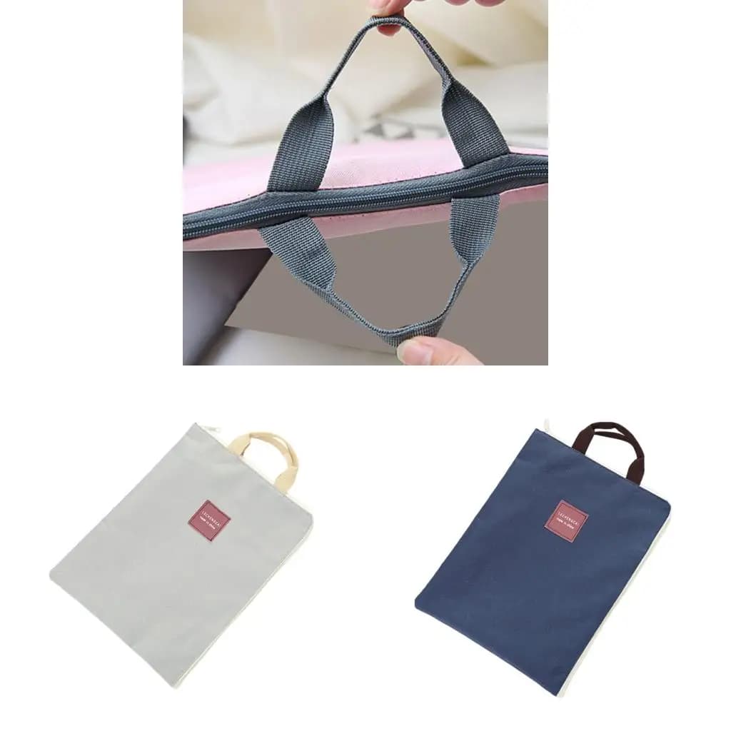 Zipper Bag for School Offices Storage Canvas Wallets Zipper Wallets Zipper Lock Bags Document Wallet File Folders