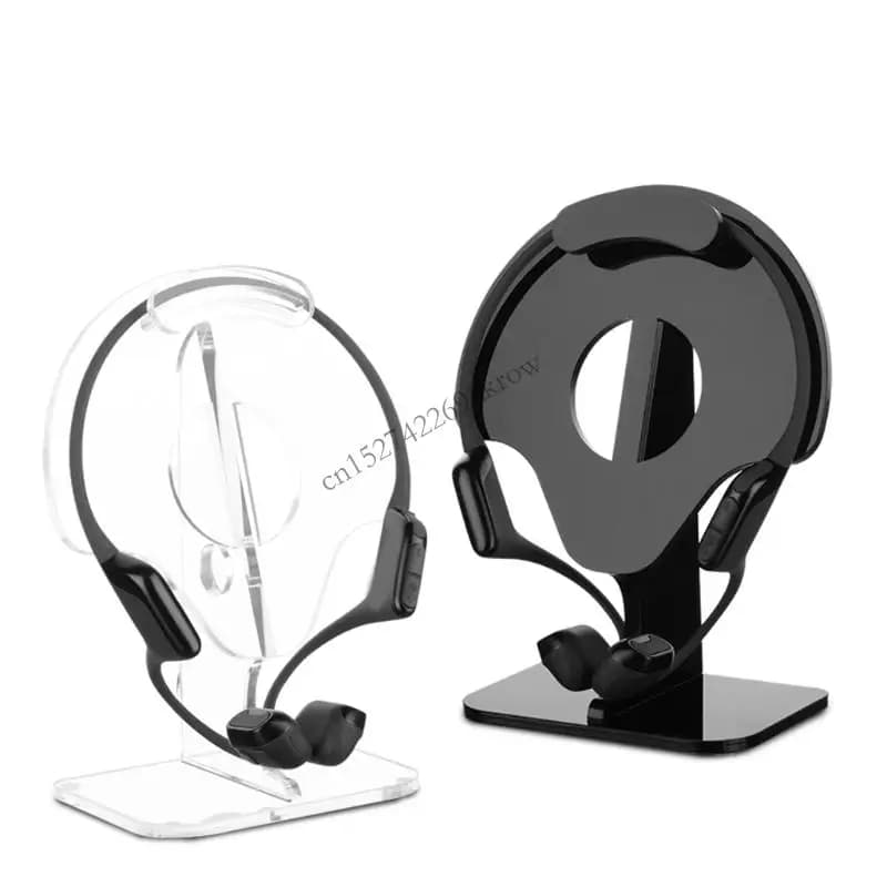 Supporto per rack per da tavolo con supporto per cuffie da viaggio con fascetta fermacavi integrata e struttura liscia