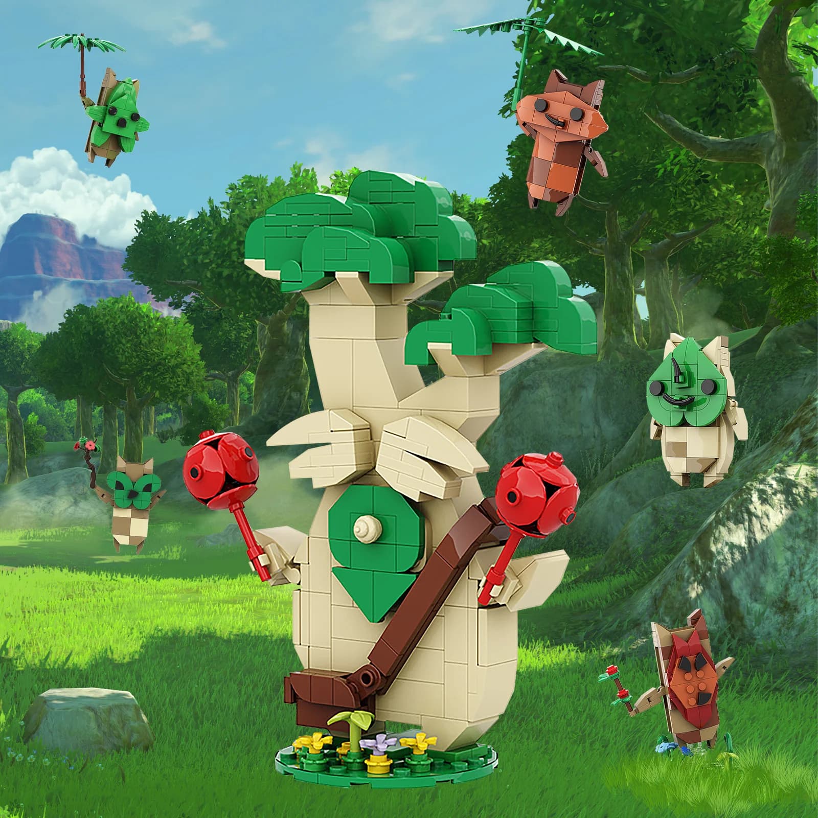Set di costruzione Korok per adulti e bambini, collezione di giocatori di figure Yahaha Collezione di blocchi creativi Decorazioni di modelli Regali di giocattoli