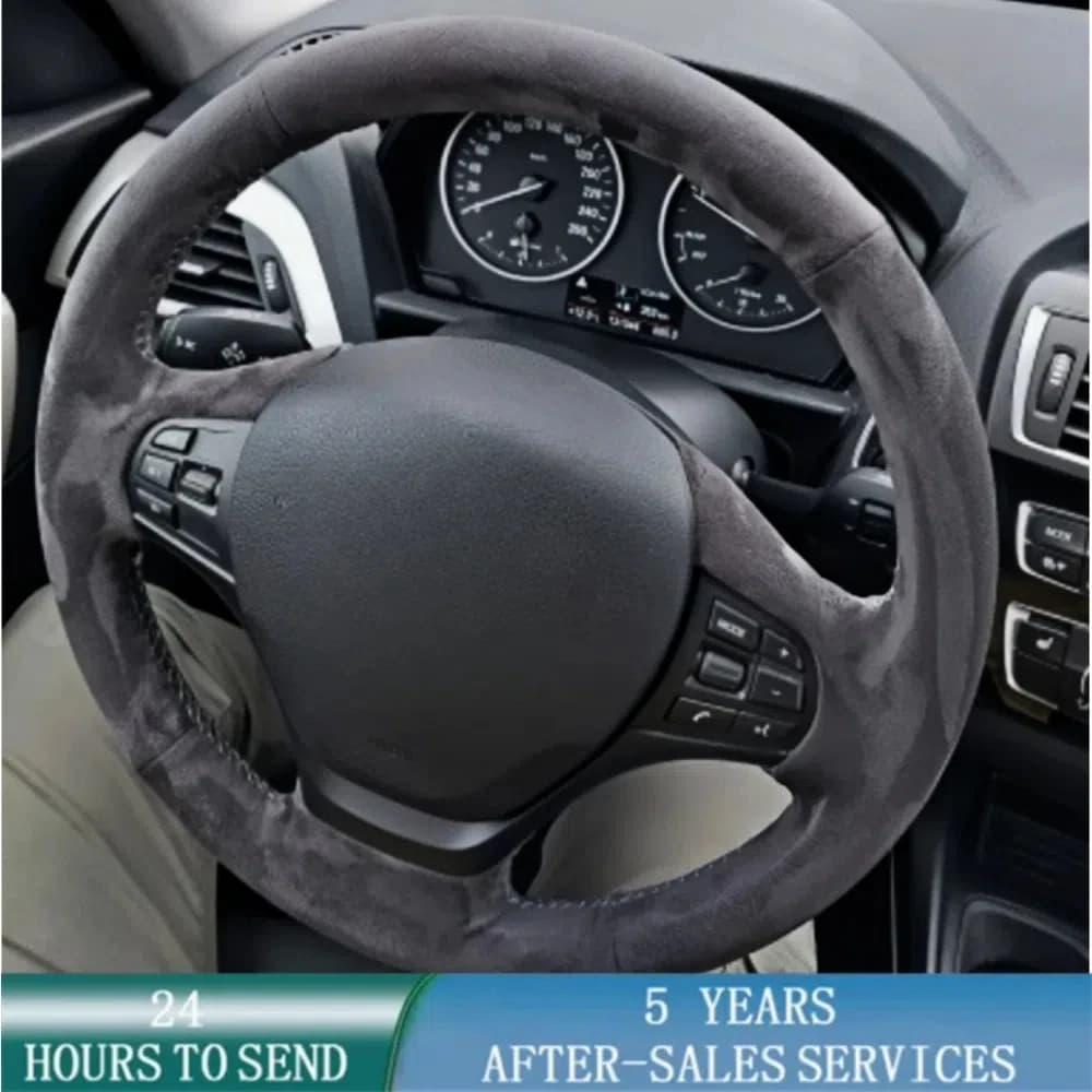 Custom anti-slip steering wheel for car braid cover sewn leather suede for BMW F30 F31 F34 F20 F21 F22 F23 car accessories