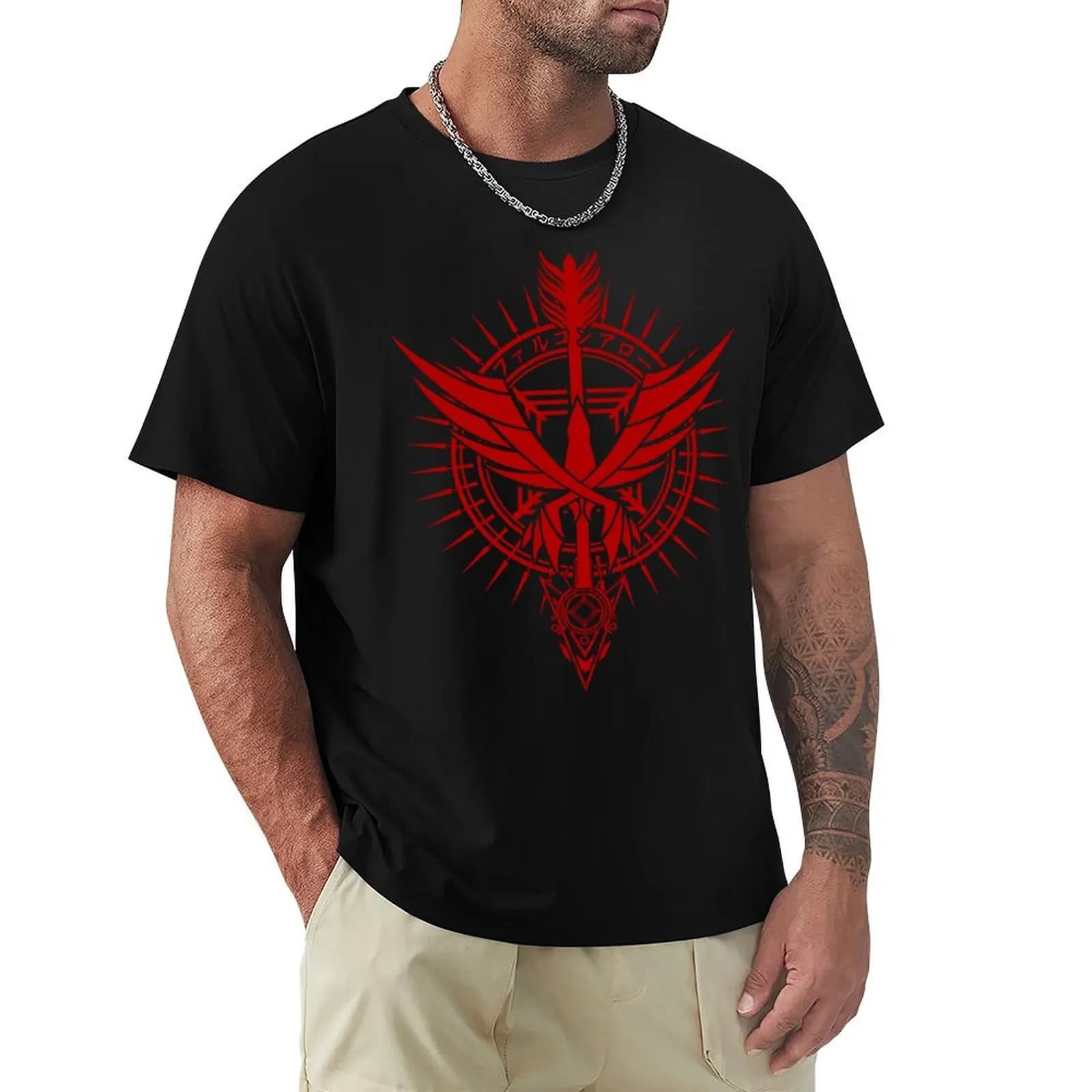 T-shirt The Falcon and The Arrow con stampa semplice