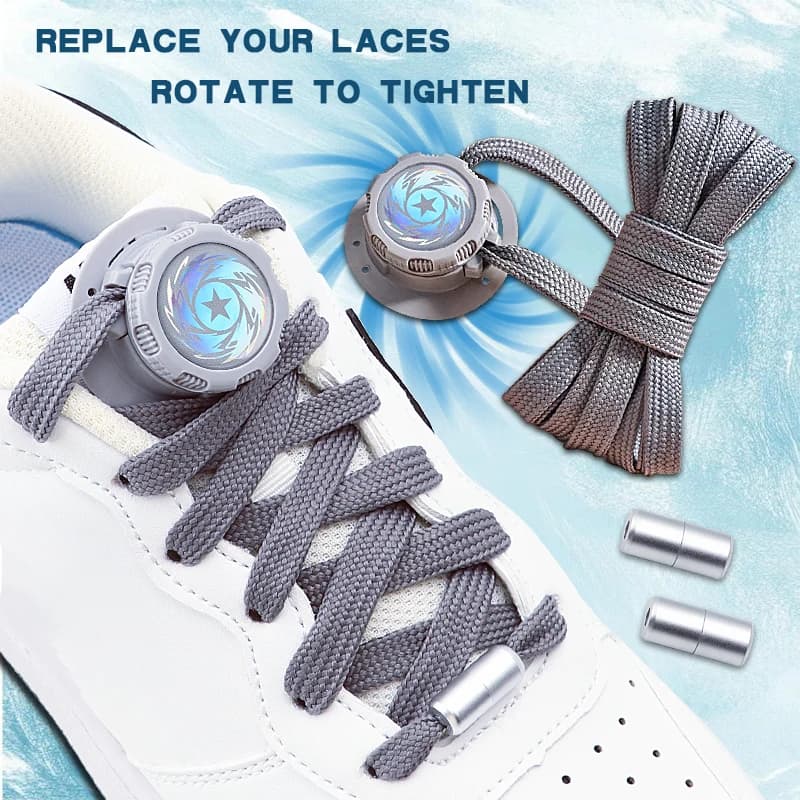 Lacci automatici senza cravatta con fibbia girevole per scarpe da ginnastica casual Lacci piatti per adulti e bambini Lacci per sneakers slip-on facili