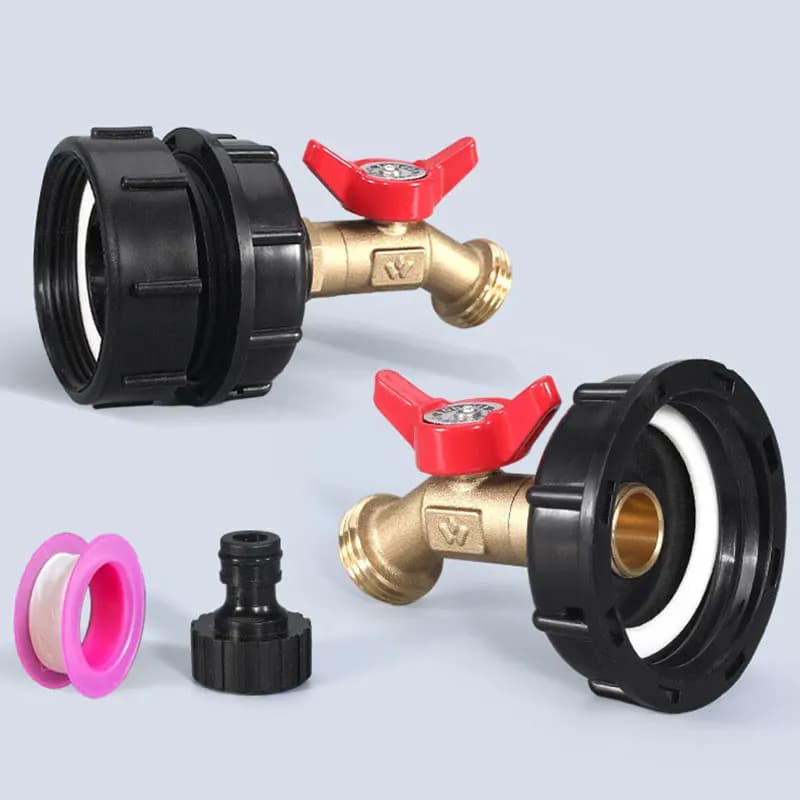 S60 * 6 Adattatore serbatoio IBC 1000L Raccordo serbatoio IBC Connettore tubo da giardino Valvola di ricambio Raccordo adattatore accoppiamento acqua Rubinetto domestico